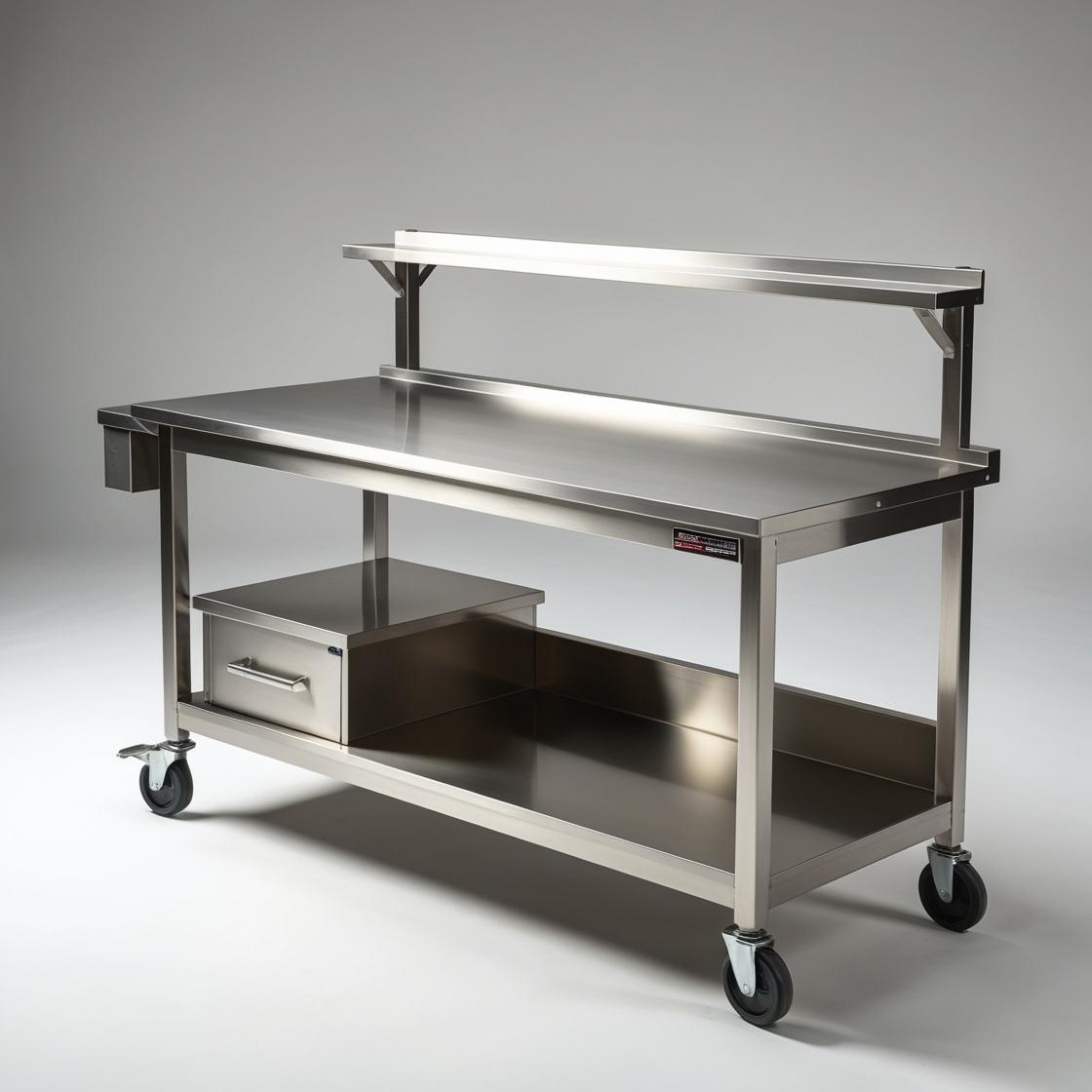 DS Stainless Steel Workbench with Wheels Deluxe